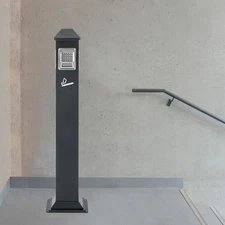 Garbage Can Cigarette End Collector Stainless with Inner Barrel Vertical Ashtray