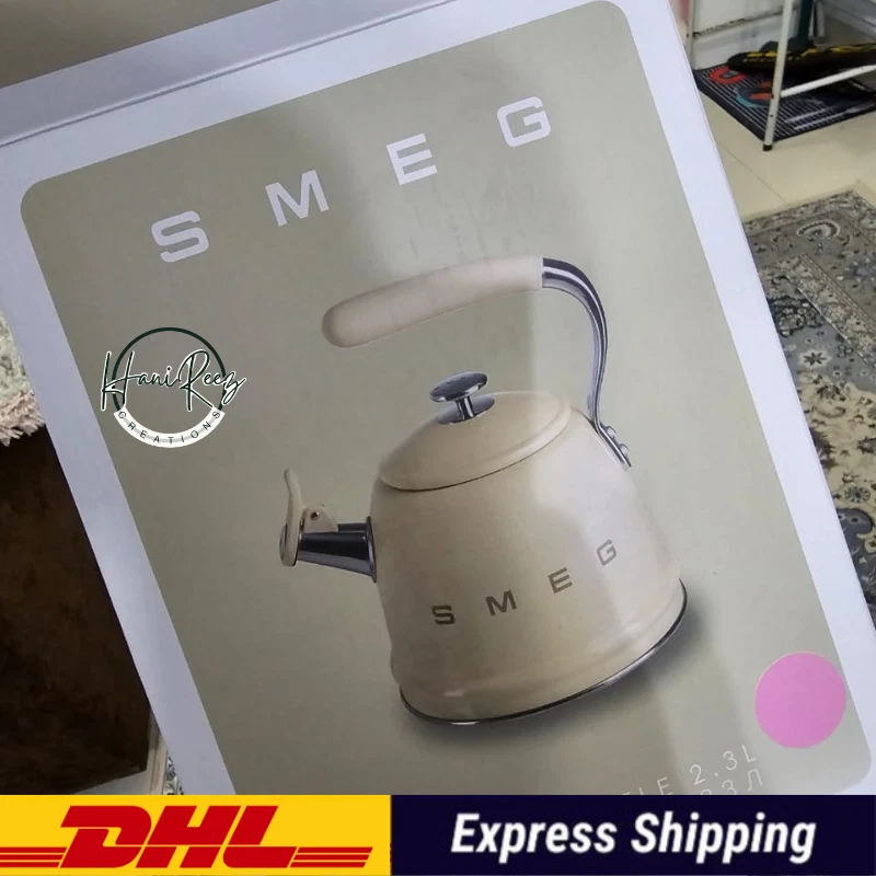 SMEG 全新 Whistling 茶水锅炉加热器 不锈钢炉灶 罐 DHL 船 — 第 2/4 张图片