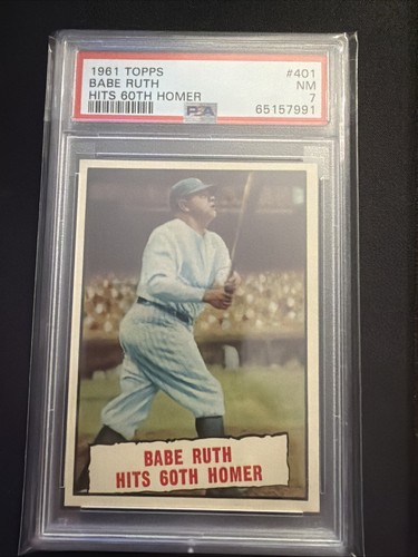 1961 Topps - Babe Ruth Hits 60th Homerun  #401 New York Yankees PSA 7