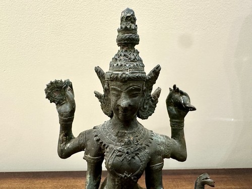 18. 19. Jh. Thailändischer tanzender Shiva Messing Bronzeskulptur - Bild 2 von 9