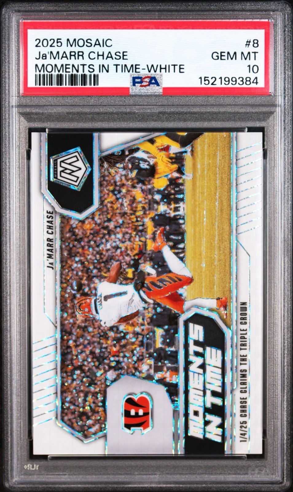 Panini 2025 Mosaic Moments in Time White Ja'Marr Chase #8 PSA 10 /25 RARE POP 2 view 1