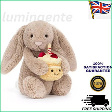 Jellycat Bashful Beige Bunny 'Birthday' - Brand New