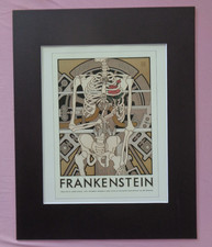 Frankenstein David Lance Goines Skeleton Matted Art Print Poster
