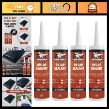 Self-Leveling Roof Sealant for RVs, Liquid Rubber Lap Sealant, White, 4 Pack