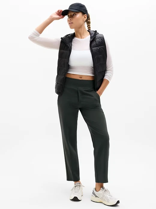 Athleta 8 (M MEDIUM) Endless High Rise Pant, Elm Green Versatile Pants NWT NEW