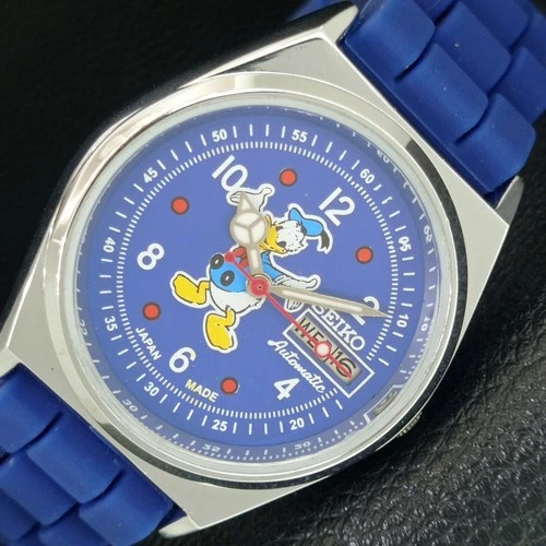 VINTAGE REFURBISHED SEIKO AUTOMATIC 6309A JAPAN MENS BLUE DIAL WATCH a443028-1