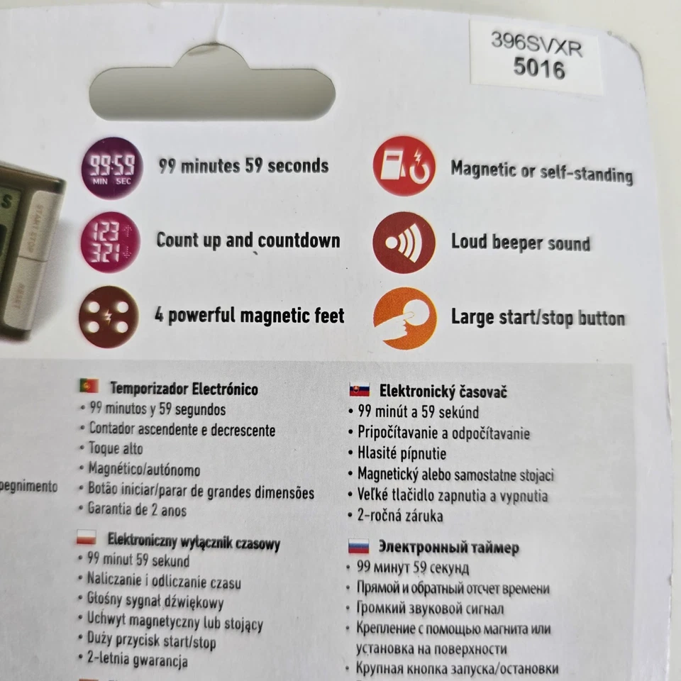 Temporizador electrónico Salter Contour 99 min cuenta regresiva y cuenta arriba soporte magnético Foto 4 de 4