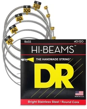 Hi Beam Stainless Steel 5 String Bass Strings Light 40 120 Durable Flexible Tone