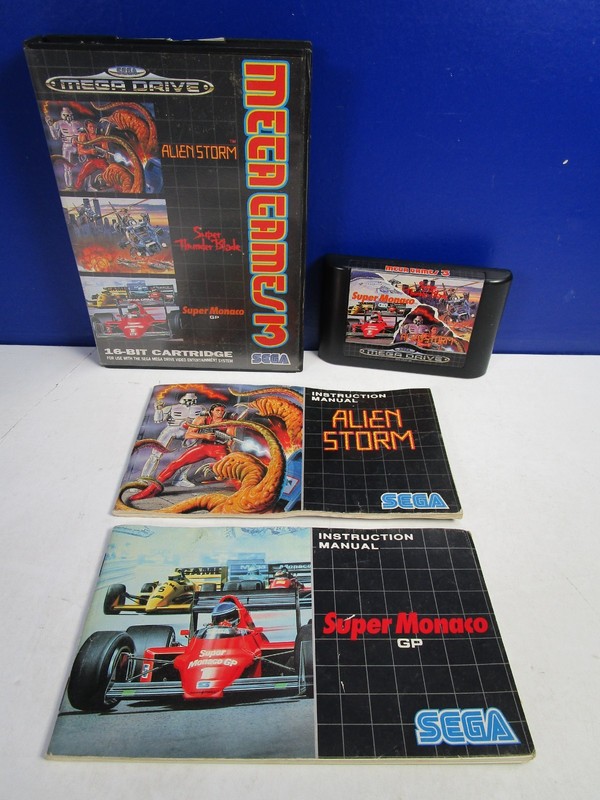 vintage SEGA MEGA DRIVE MEGA GAMES 3 in 1 VIDEO GAME alien storm thunder blade