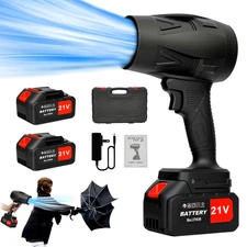 300,000RPM Cordless Leaf Blower 500CFM,1500G Stepless Speed Levels w/2 Batteries