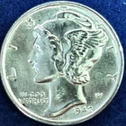 1942-P Mercury Silver Dime Nice BU