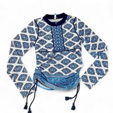 Kids Cabana Life  Stylish Blue Rashguard with Tassels  Girls Size 12