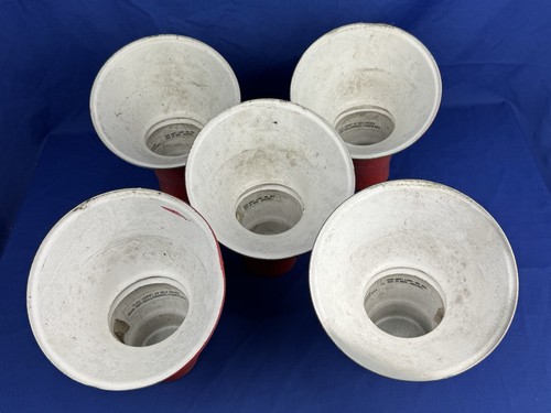 5 Vintage Gooseneck Light Shades, Flamingo Color ~ 8" Dia, Mount Dia 3" - Picture 7 of 9