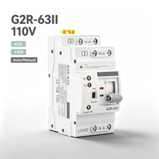 Mini Dual Power ATS 2P 63A 110V Automatic Transfer Switch Grid to Alternator