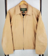 EDDIE BAUER Size Large Moleskin Chamois Insulated Trucker Jacket Full Zip Mens