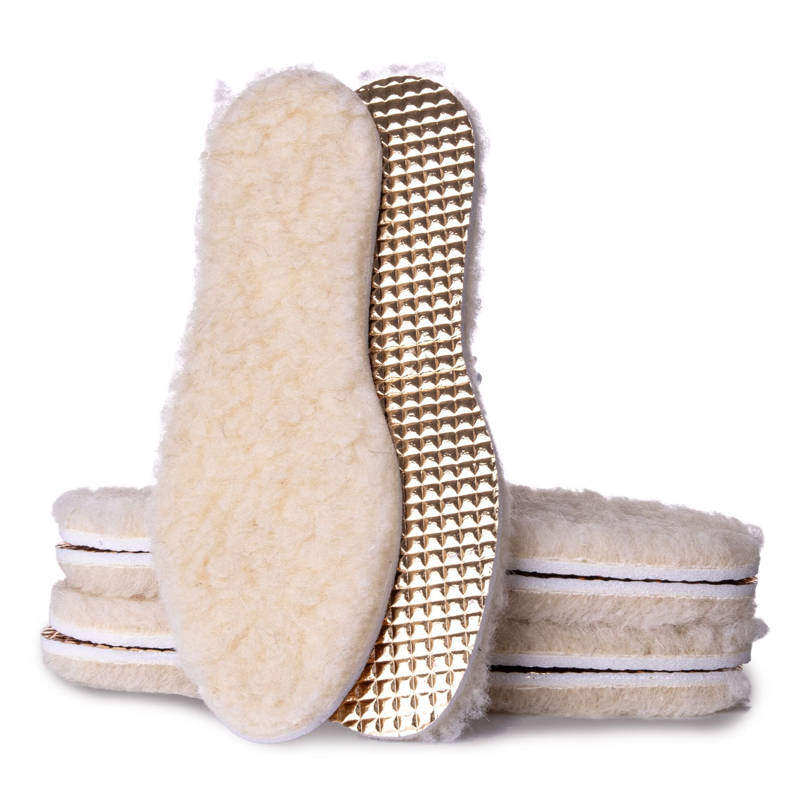 3 Pares Plantillas de Invierno - Capa Superior de Lana Natural de Oveja Suave,