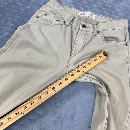 Levis 514 Jeans Pants Youth Boys 18 Reg 29X29 Khaki Tan Twill Straight Preppy - Picture 7 of 12