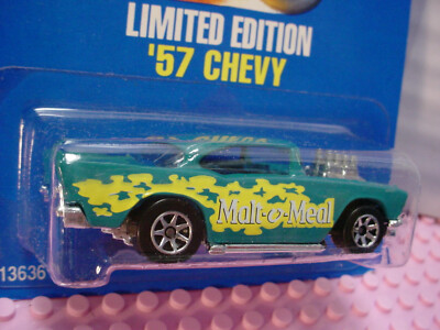 Hot Wheels Malt-O-Meal '57 CHEVY ☆teal;yellow;7sp☆LIMITED