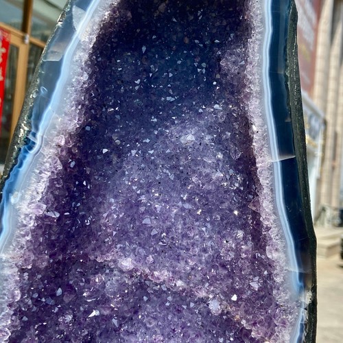19.06LB Natural Amethyst Geode Quartz Crystal Cluster Cathedral Energy healing - 第 8/16 張圖片