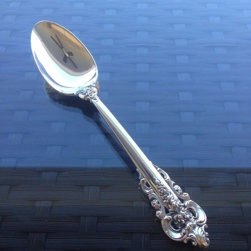 MINT 7" WALLACE GRANDE BAROQUE OVAL PLACE SOUP SPOON STERLING SILVER GRAND
