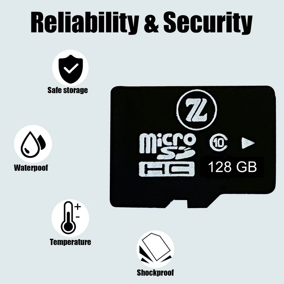 Zebra 128GB Memory Card for Micro SD. Pack of 5 - Image 3 of 4