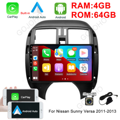 64GB Android 13 Car Stereo Radio CarPlay GPS Navi For Nissan Sunny Versa 2011-13