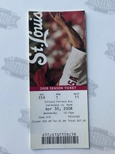 2008 Cincinnati Reds at St Louis Cardinals Ticket 4/30/08