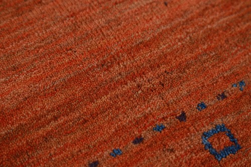 Artisan-made Orange Wool Area Rug Hand-knotted Gabbeh Carpet 8x10 ft - Picture 10 of 18