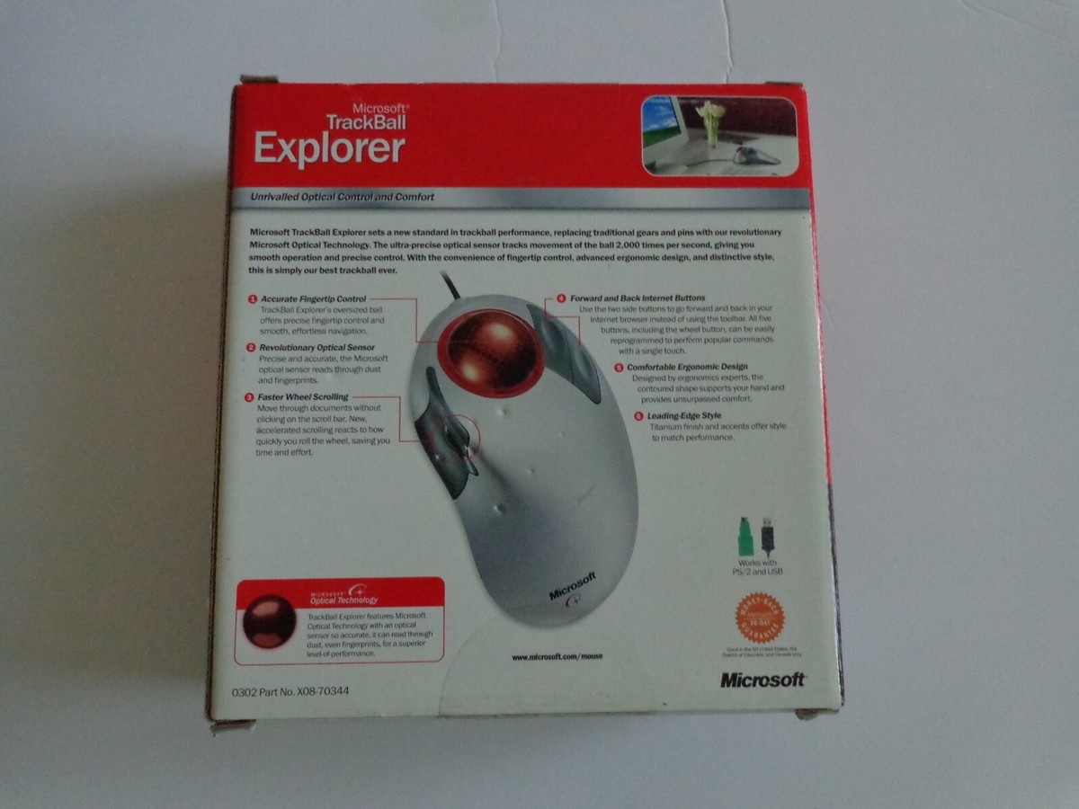 Microsoft Trackball Explorer Mouse D68-00007 659556304843| eBay
