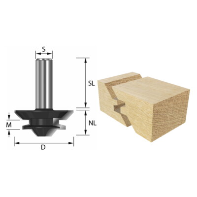 ENT 16380 Gehrungs-Verleimfräser 90° Ø 38,1 x 12,7 mm -  S8 x 32 mm