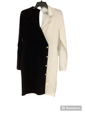 Almost Famous Women’s Junior’s Dress Large Black White Long Sleeve Body-con