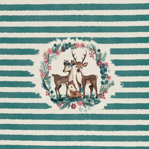 My deer Family by Bienvenido Colorido, Panel, Jersey, 151747 (17,38 EUR/m)