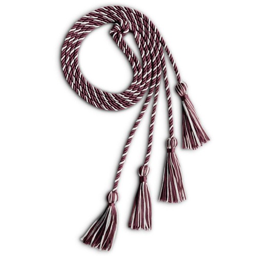 Endea Graduation Double Honor Cord Maroon/White - Picture 2 of 4