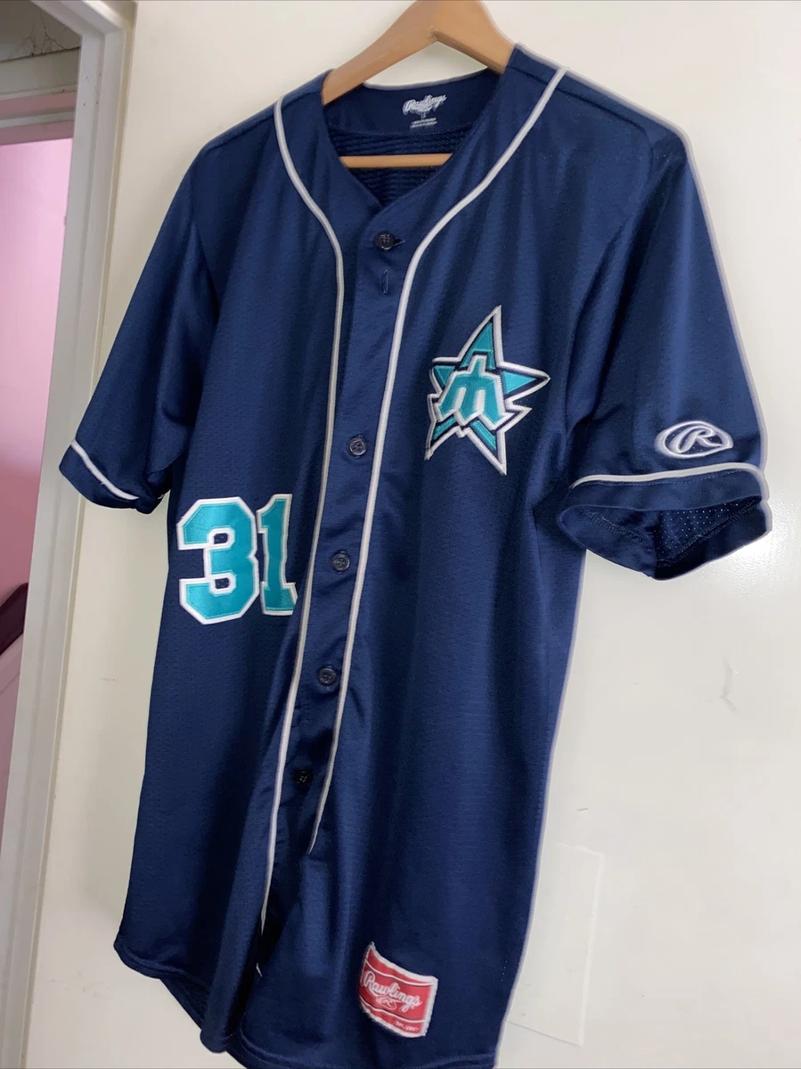 Seattle Mariners Alternate Logo Sewn Rawlings Minor League Jersey L Trident