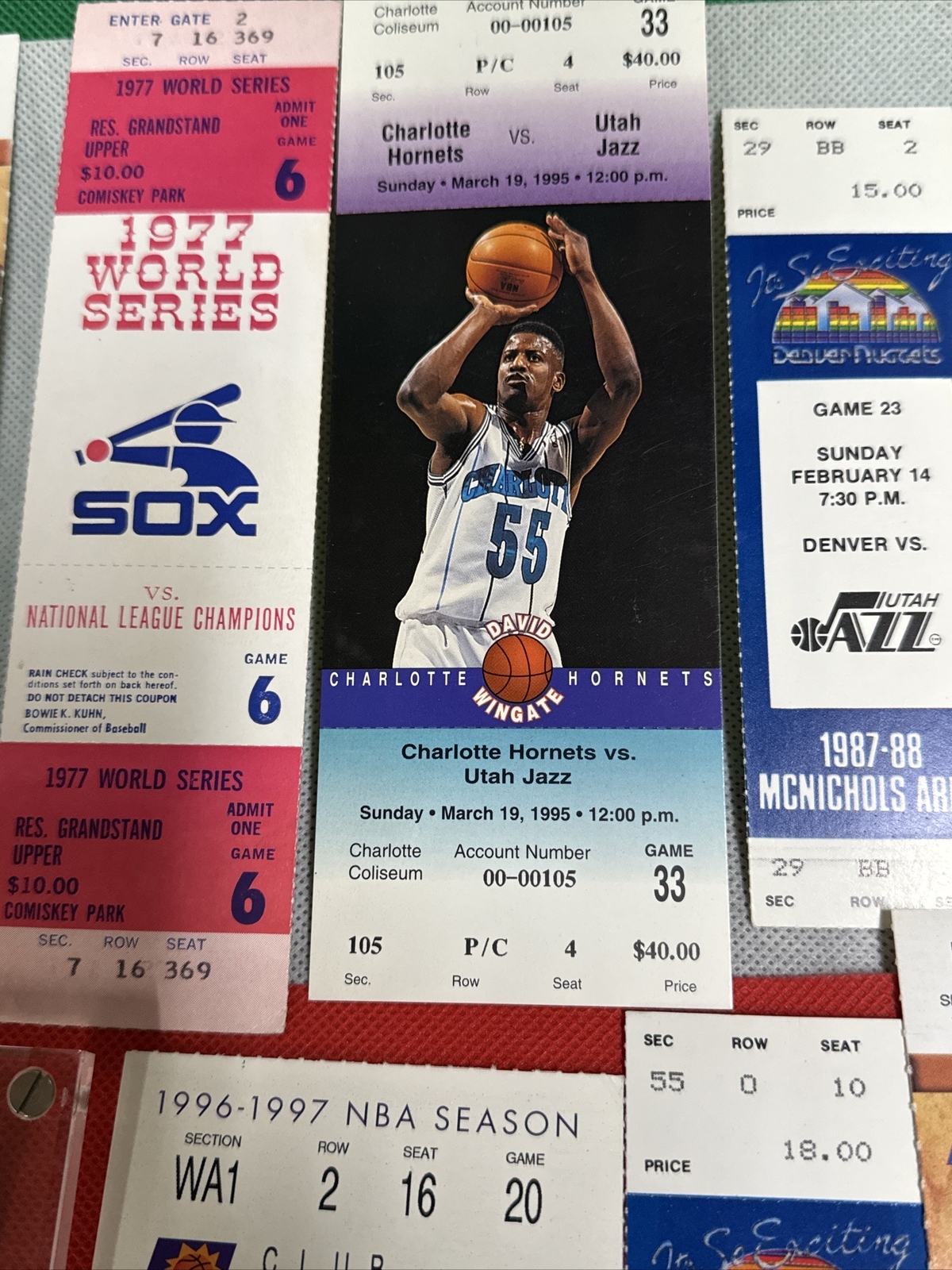 Lot Of Ticket Stubs Basketball Indy 500 1977 World Series Reds Jazz