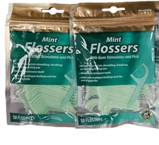 GOODSENSE Mint Flossers w/ Gum Stimulator Pick 50ct ( 2 pack )