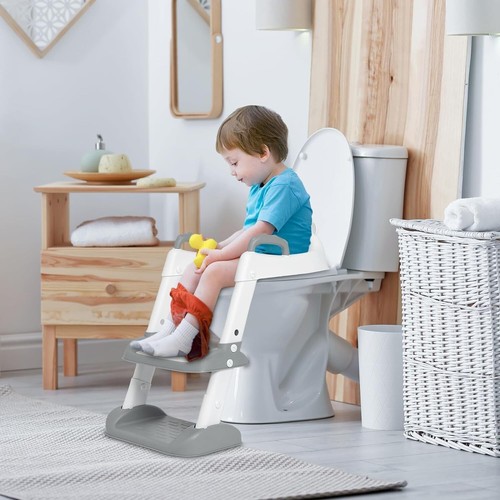 Snarflun Riduttore Wc per Bambini Con Scaletta Sedile Morbido Cuscino Portatile - Foto 7 di 7