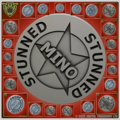 DIGITAL TAXIDERMY big guy stunned prone marker token for blood bowl ogre troll mino krox yhette