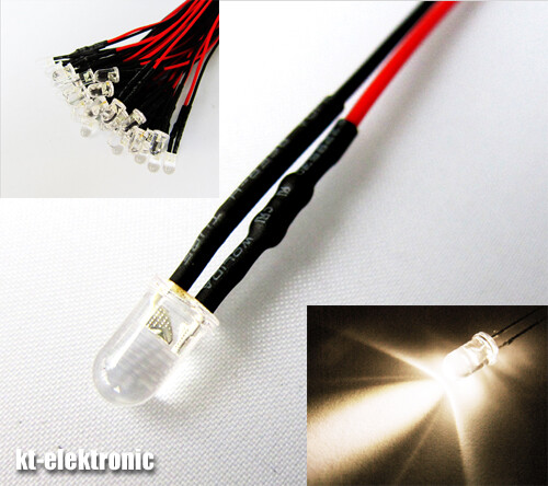 1,8mm 2mm 3mm 5mm 12V LED mit 20cm Kabel AUSWAHL  klar matt auto RGB UV - Bild 43 von 60