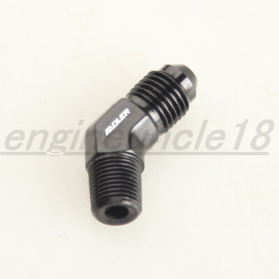 US SHIP 45 Degree -4AN AN4 To 1/8'' NPT Male Pipe Aluminum Fitting Adapter Black