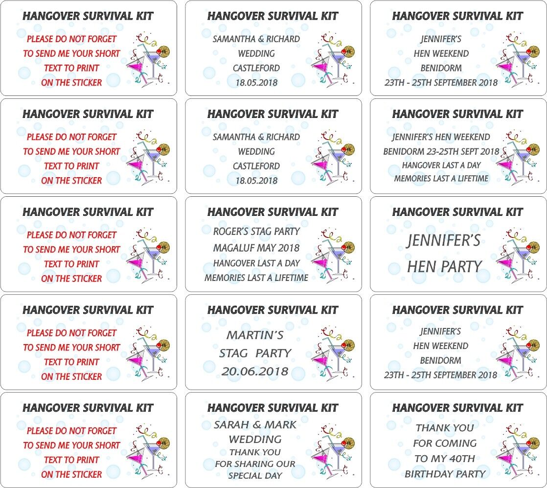 Template Free Printable Hangover Kit Labels