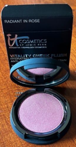 IT Cosmetics Original Vitality Cheek Flush Powder BlushStain RADIANT IN ROSE NEW - Picture 6 of 9