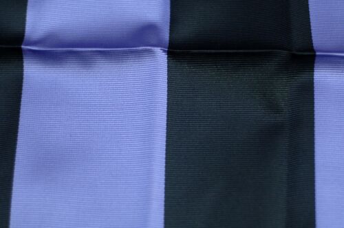 Umberto Algodon Purple Black Bar Stripe Silk Pocket Square $75 Retail New - Picture 3 of 4