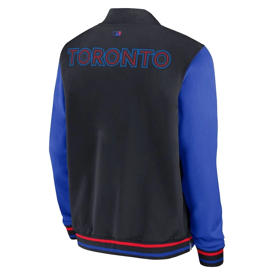 Men Toronto Blue Jays Royal 2024 City Connect ACFull Zip Game Time Bomber Jacket - Image 3 of 3