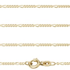 Juwelier Figaro Hals Kette Stärke 1,1 mm aus Echt Gold 585 14 Kt Gelbgold Neu