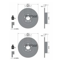 2x Textar 92300403 Bremsscheibe für Land Rover Range Rover Evoque L538