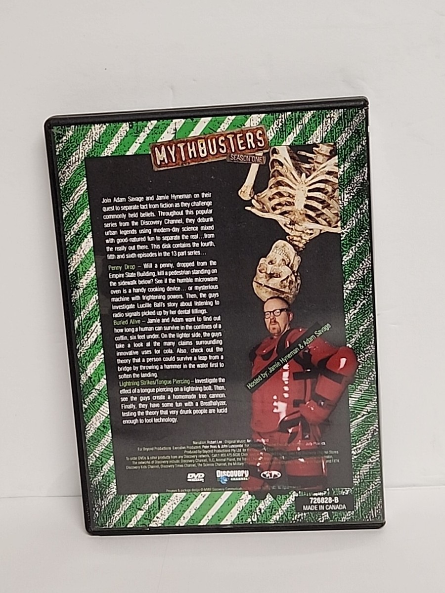 Mythbusters Season 1 DVD Stinky Car, Alcatraz Escape, Chicken Gun