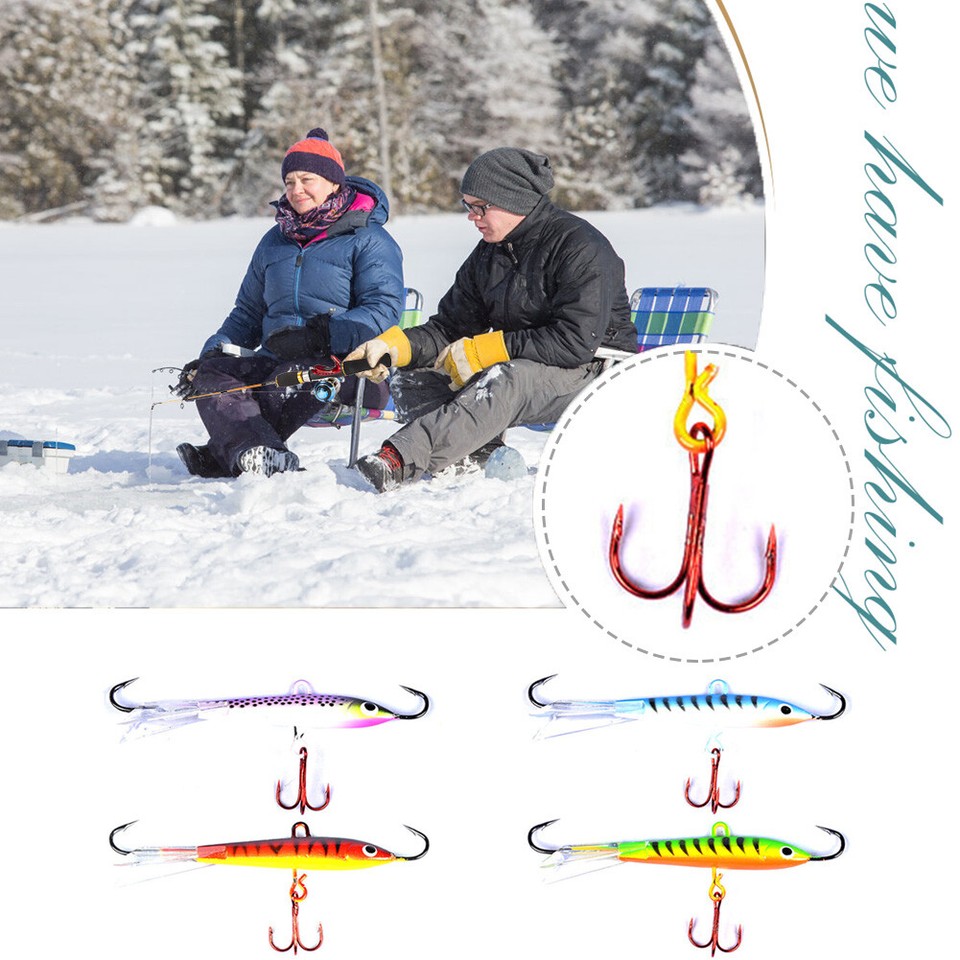 83mm/18g Ice Fishing Lures Treble Hook Artificial Hard Bait 3D Eyes