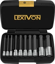 XZN Triple Square Spline Bit Socket Set,Extra Long 4-Inc|10-Piece M4-M18 LX-145L