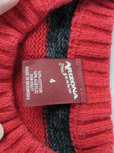 Arizona Jean Co. Kid's Grey and Red Striped Sweater Size 4 - Picture 2 of 3